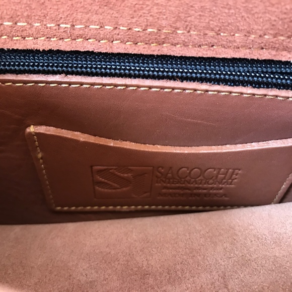 Sacoche Brown Leather Brief Case with Shoulder Strap - Picture 4 of 6
